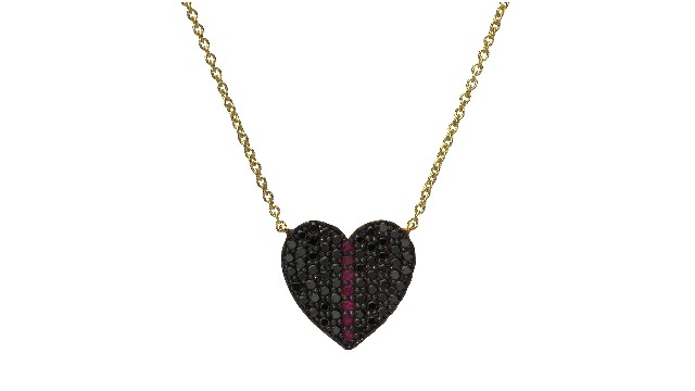 18k Rose Gold Heart Ring with White Center Surrounded in Black Elegant Brilliant Diamonds, F - Color, VS1 Clarity, 0.20ct., Handmade and Unique Gift for Her, Dainty and Minimalists Jewelry for Women