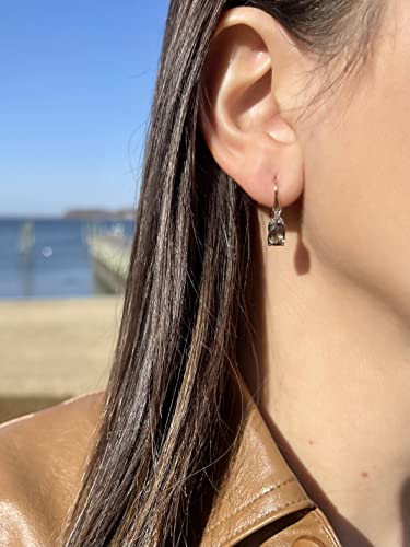 White and Chocolate Diamond with Gemstone Drop Hoop or Stud Earrings for Women in 14k Rose or Yellow Gold (G-H/Fancy Brown, VS2-SI1, cttw) Push Back Studs Leverback Earrings by LeVian