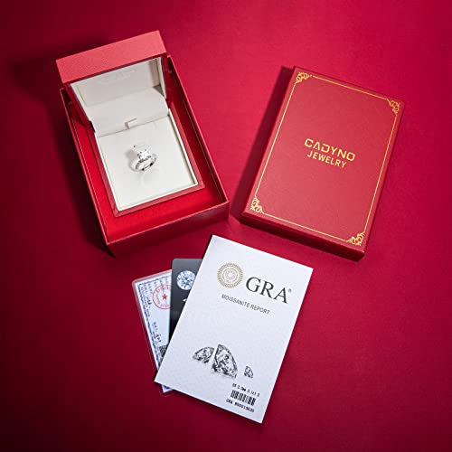 14K White Gold Engagement Ring, 4.3CTTW (3.5CT Center Stone) Moissanite Lab Grown Created Diamond, D Color and Flawless, Solid Real White Gold Wedding Anniversary Promise Ring for Women