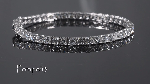P3 POMPEII3 10ct Certified Lab Grown Diamond Tennis Bracelet 14K White Gold 7