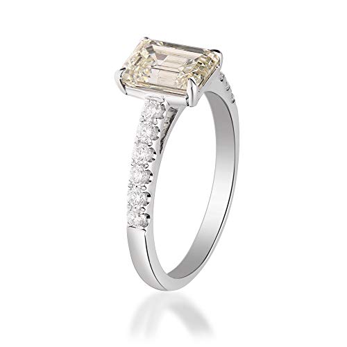 Gin & Grace 14K White Gold Genuine Lab Grown 2.02 ct Diamond Daily Work Wear Jewelry for Women Gifts for Her