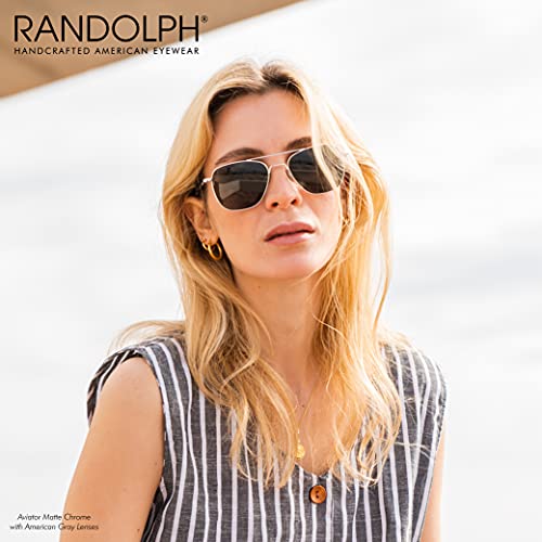 Mens or Womens Aviator Sunglasses, Matte Chrome, Classic, Polarized and Non-Polarized with UV Protection by Randolph USA