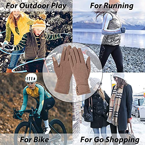 Dimore 3 Pairs Winter Gloves for Women Cold Weather Girls With Touch Screen Fingers Warm Thick Texting Bulk Wholesale