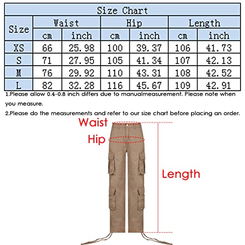 High Waist Baggy Cargo Jeans for Women Flap Pocket Relaxed Fit Straight Wide Leg Y2K Fashion Jeans