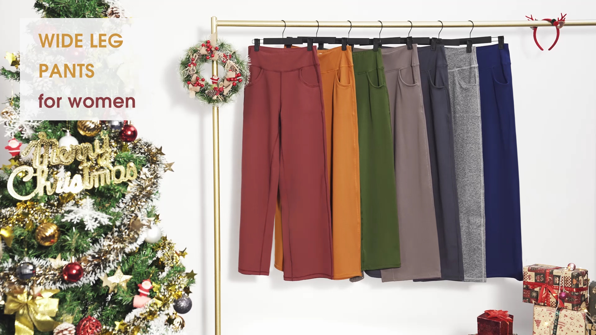 Promover Capri Pants for Women Wide Leg Yoga Pants with Pockets High Waist Casual Dress Crop Pants