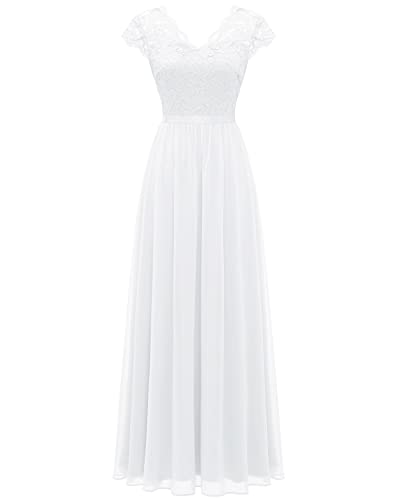 Daisyaner Women s Formal Floral Lace Maxi Dress Evening Party Elegant V-Neck Dresses for Wedding Guest