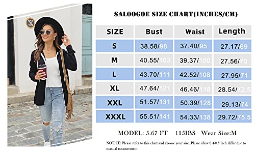 Saloogoe Lightweight Zip Up Hoodies for Women Hooded Sweatshirts Long Sleeve Thin Jacket with Zipper