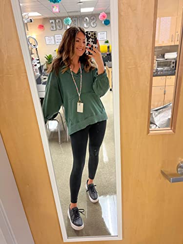 Panesare Womens Casual Hoodies Long Sleeve V Neck Lightweight Hooded Sweatshirt Loose Pullover Tops