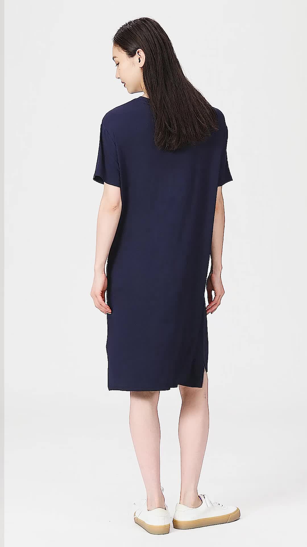 Daily Ritual Women s Jersey Oversized-Fit Short-Sleeve Pocket T-Shirt Dress