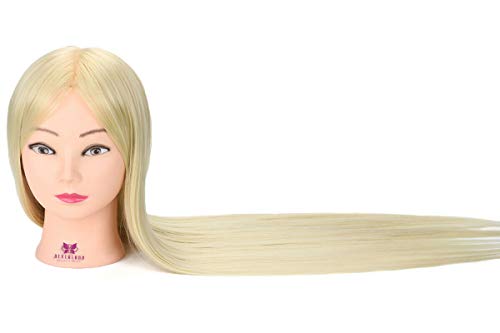 Neverland Beauty 30   Mannequin Head Hair Styling Synthetic Fiber Training Head Manikin Cosmetology Doll Head Hairdresser Practice Styling with Braided Tools and Table Clamp
