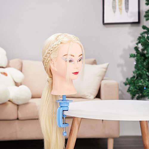 Neverland Beauty 30   Mannequin Head Hair Styling Synthetic Fiber Training Head Manikin Cosmetology Doll Head Hairdresser Practice Styling with Braided Tools and Table Clamp