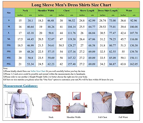 Wangyue Men s Long Sleeve Dress Shirts Casual Button Down Shirts Regular Fit Formal Dress Shirts with Pockets