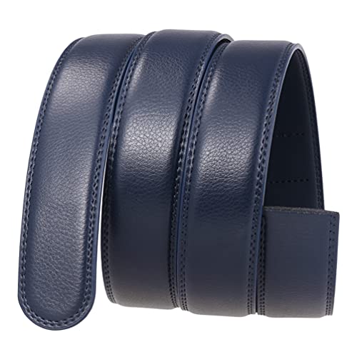 KJIEGBP Men s Belt,Men s Real Leather Ratchet Dress Belt with Automatic Buckle,Elegant Gift Box