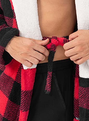 DAVID ARCHY Men s Soft Fleece Plush Robe Full Length Long Bathrobe