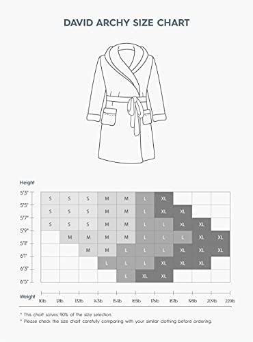 DAVID ARCHY Men s Soft Fleece Plush Robe Full Length Long Bathrobe