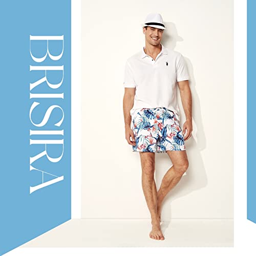 BRISIRA Swim Trunks Men Quick Dry Swim Shorts 5 inch Inseam Stretch Water Beach Shorts with Compression Liner Zipper Pocket