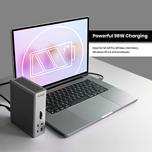 CalDigit TS4 Thunderbolt 4 Dock - 18 Ports, 98W Charging, 3x Thunderbolt 4 40Gb/s, 5 x USB-A, 3 x USB-C (10Gb/s), 2.5GbE, Single 8K or Dual 6K 60Hz Displays, Mac, PC, Chrome Compatible with 0.8m Cable