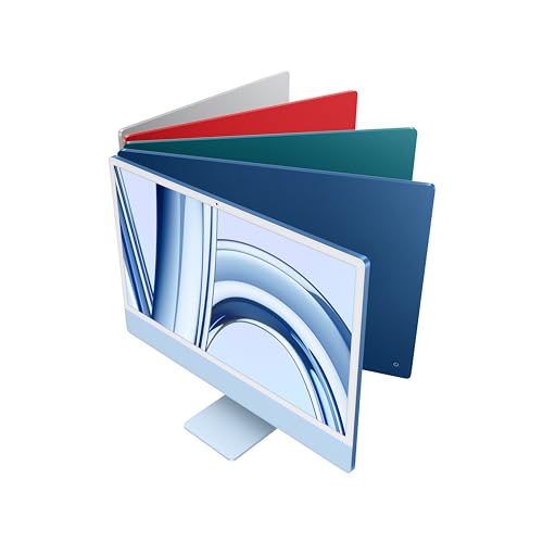 Apple 2023 iMac All-in-One Desktop Computer with M3 chip: 8-core CPU, 8-core GPU, 24-inch Retina Display, 8GB Unified Memory, 256GB SSD Storage, Matching Accessories. Works with iPhone/iPad; Blue