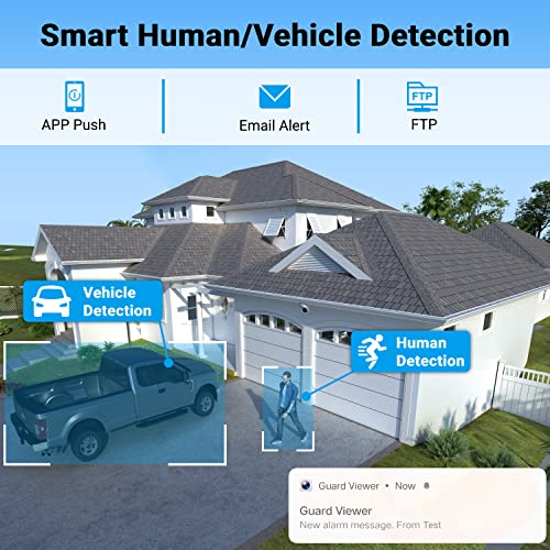 HXVIEW Security Camera Outdoor Bundle with 30X Optical Zoom Camera, 4K 8MP POE Security Camera System, AI Human Vehicle Detection