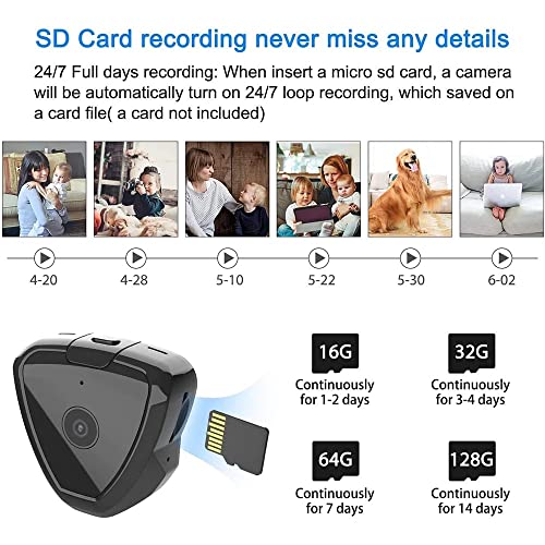 LMMDDP Mini IP Camera Home Security 1080P Network Cam Surveillance Night Vision Baby Monitor Motion Alarm Camcord (Color : D, Size : 64G)