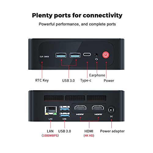 Beelink SER3 Mini PC,AMD Ryzen 7 3750H Processor,Mini Computer with 16G DDR4 RAM/500GB M.2 NVME 2280 SSD,4K FPS/Dual HDMI+Type-C/WiFi 5/BT4.0/Support Auto Power On