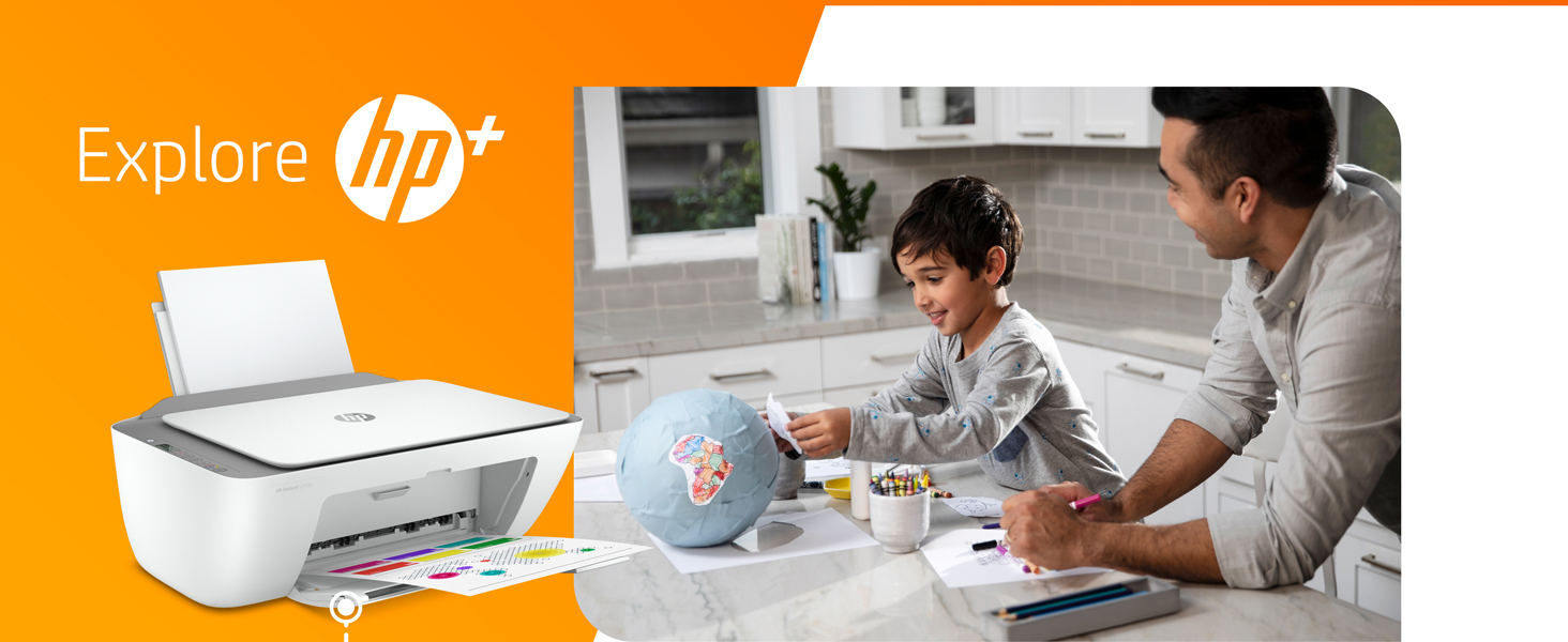 HP DeskJet 2755e Wireless Color All-in-One Printer with bonus 6 months Instant Ink (26K67A)