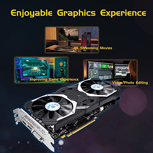 ZER-LON AMD Radeon RX 580 Graphic Cards, 8GB 256Bit 2048SP GDDR5 1284/7000MHz, DP HDMI DVI-Output, PCI Express 3.0 with Dual Fan for Office and PC Gaming