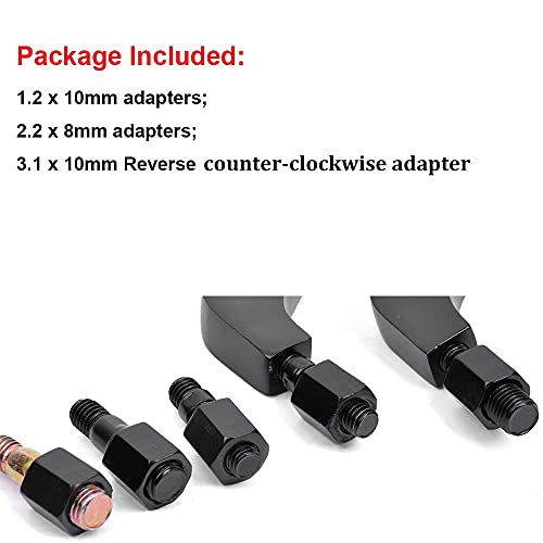 8mm/10mm Black Rectangle Motorcycle Rear view Side Mirrors compatible with Kawasaki Suzuki Yamaha Cruiser Chopper