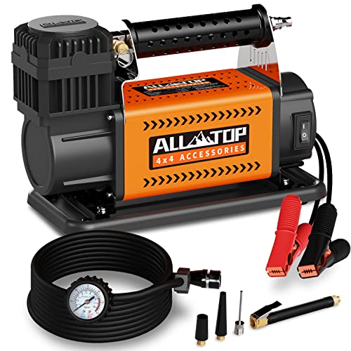 ALL-TOP Air Compressor Kit, 12V Portable Inflator 7.06CFM, Offroad Air Compressor for Truck Tires,Air Pump for Car Tire, Heavy Duty Air Compressor Max 150PSI for Jeep SUV 4x4 Vehicle RV Tire
