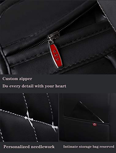 Saienno ZFL01 Luxury Leather Car Seat Covers Front & Rear Seat Protector Fit Sedan & SUV 5 Seats Full Set Universal Fit (Blue)