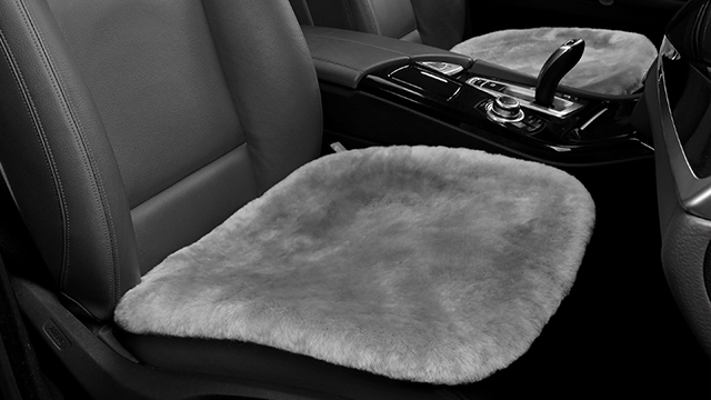 IRIWOOL Luxury Genuine Sheepskin Auto Seat Cover, Soft Wool Seat Pad Warm for Car and Office Chair Non-Slip Universal Fit, 19.2 Inch x19.2 Inch (Front seat Cushion 1pc, Light Brown)