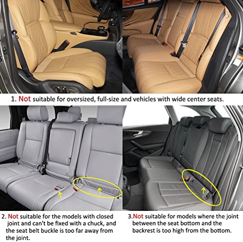 West Llama Car Seat Covers Full Set for Front and Rear Seats Luxury PU Leather Car Seat Protectors Pads Universal Fit Most Car SUV Pick-up Truck Waterproof Beige
