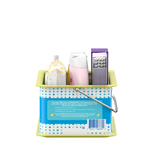 Johnson s Bath Discovery Gift Set for Parents-to-Be, Caddy with Baby Bath Time & Skin Care Essentials, Bath Kit Includes Baby Body Wash, Shampoo, Wipes, Lotion & Diaper Rash Cream, 7 Items