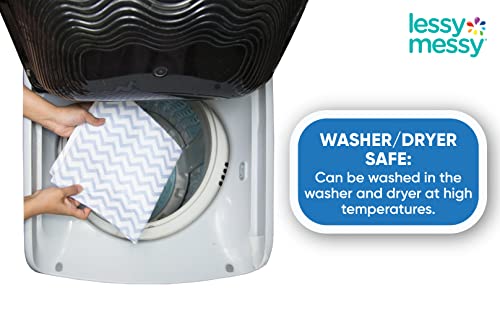 Lessy Messy-Diaper Changing Mat: Changing Pad Portable-The Only Baby Changing pad That is Washer Dryer Safe Reusable Baby Changing Mat Extra Large Waterproof Changing Pad (Blue Chevron)