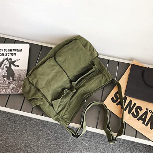GAXOS Aesthetic Crossbody Bags for Women Cute Vintage Canvas School Handbags Laptop Large Shoulder Bags