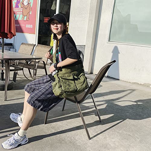 GAXOS Aesthetic Crossbody Bags for Women Cute Vintage Canvas School Handbags Laptop Large Shoulder Bags