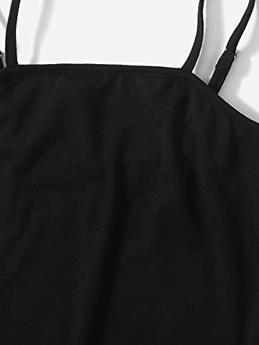 Romwe Girl s 2 Piece Outfit Sleeveless Cami Bodycon Dress with Crop Jacket