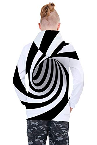 AIDEAONE Boys Girls 3D Print Casual Pullover Hoodies Hooded Sweatshirts Tops Blouse with Pocket Age 6-16