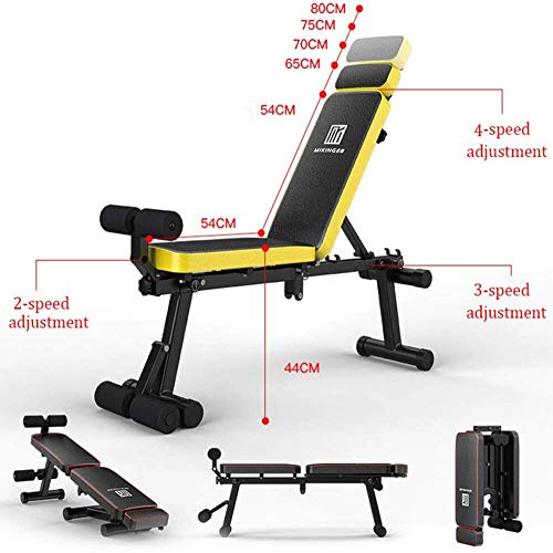 TOPYL Adjustable Foldable Weight Bench,for Lifting Sit Up Home Gym and Full Body Workout,Incline Decline Bench Press Exercise Equipment Black