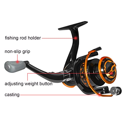Summer and Centron Spinning Reels, 12 +1 BB Light Weight, Ultra Smooth Powerful, Size 3000 is Perfect for Ultralight/Summer Fishing by QINGLER