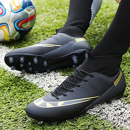 MFSH Unisex-Cleats Soccer Shoes for Big Boy Fg/ag High-top Spikes Football Shoes for Younth Professional Training Turf Indoor Ankle Boots Athletic Sneaker