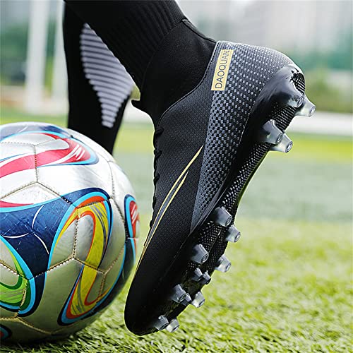 MFSH Unisex-Cleats Soccer Shoes for Big Boy Fg/ag High-top Spikes Football Shoes for Younth Professional Training Turf Indoor Ankle Boots Athletic Sneaker