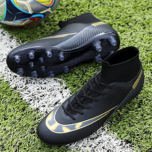 MFSH Unisex-Cleats Soccer Shoes for Big Boy Fg/ag High-top Spikes Football Shoes for Younth Professional Training Turf Indoor Ankle Boots Athletic Sneaker