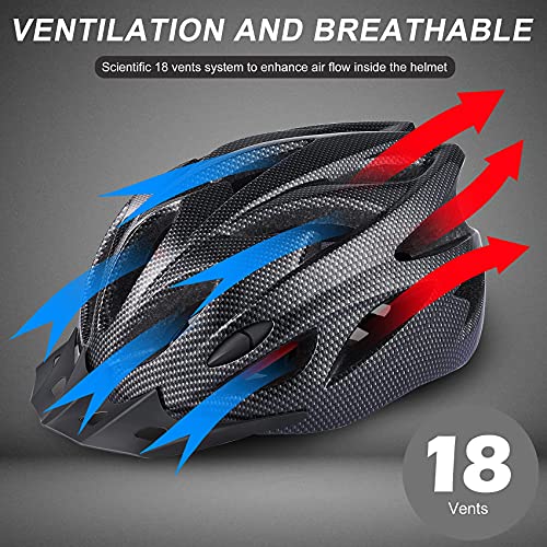 Zacro Adult Bike Helmet Lightweight - Bike Helmet for Men Women Comfort with Pads&Visor, Certified Bicycle Helmet for Adults Youth Mountain Road Biker