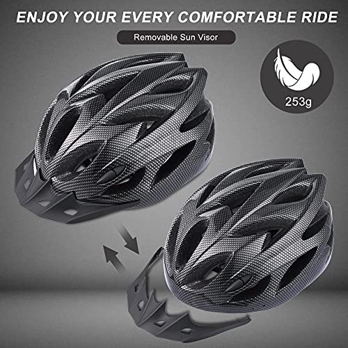 Zacro Adult Bike Helmet Lightweight - Bike Helmet for Men Women Comfort with Pads&Visor, Certified Bicycle Helmet for Adults Youth Mountain Road Biker