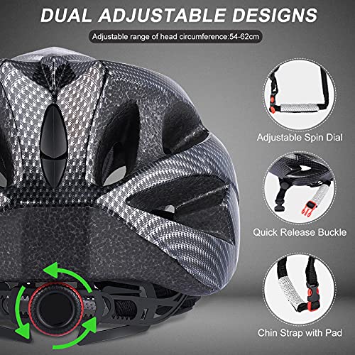 Zacro Adult Bike Helmet Lightweight - Bike Helmet for Men Women Comfort with Pads&Visor, Certified Bicycle Helmet for Adults Youth Mountain Road Biker