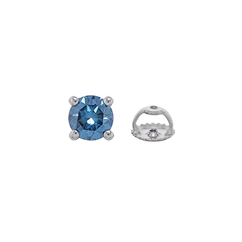 IGI Certified 2.00 Carat Lab-Created Diamond Stud Earrings 14k White Gold Womens VS2-SI1 Clarity (White I-J, Blue, Pink)