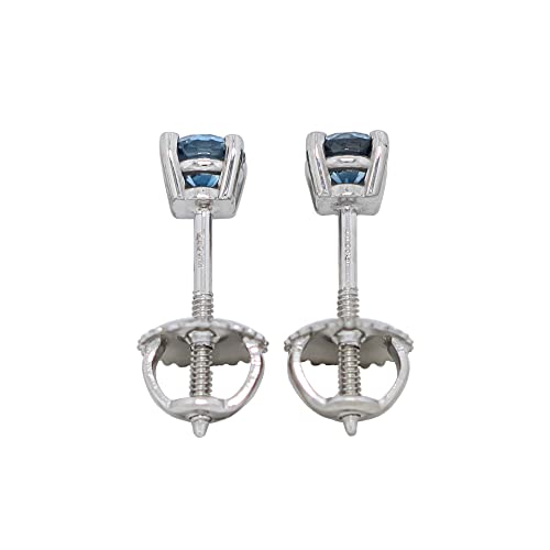 IGI Certified 2.00 Carat Lab-Created Diamond Stud Earrings 14k White Gold Womens VS2-SI1 Clarity (White I-J, Blue, Pink)