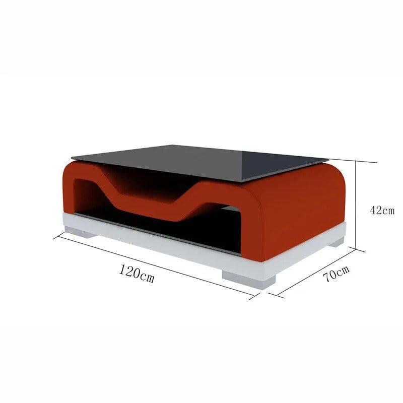 Luxury Italian Leather U-Shaped Sofa with Bluetooth Speaker, USB, LED Light + Matching Coffee Table and TV Stand Black/Warm White