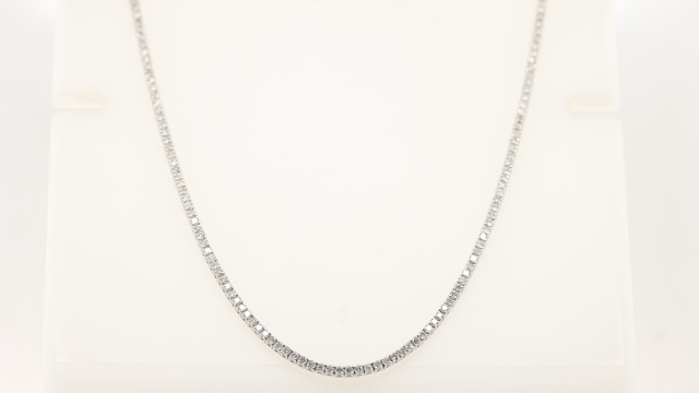 Poshadime 4.50 Carat Real Diamond Tennis Necklace In 14K Solid Gold For Men s & Women s Jewelry (Diamond Clarity_12 & Color -H) 18